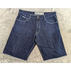 Avirex Shorts Mens 40 Blue Denim‎ Jean Jorts Cutoff Pockets Relaxed Fit 38x11